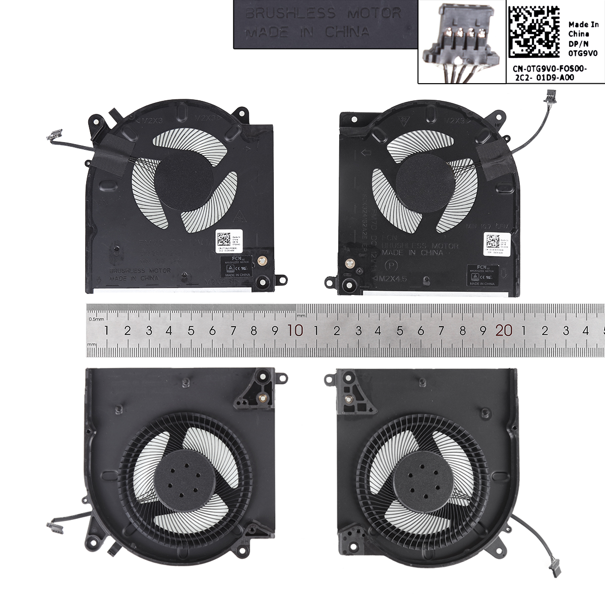 Picture of New Replacement CPU Cooling Fan For DELL  M15 R4 R3 0D1X38 0TG9V0 12V （L+R,ORG） 0D1X38 0TG9V0 Layout